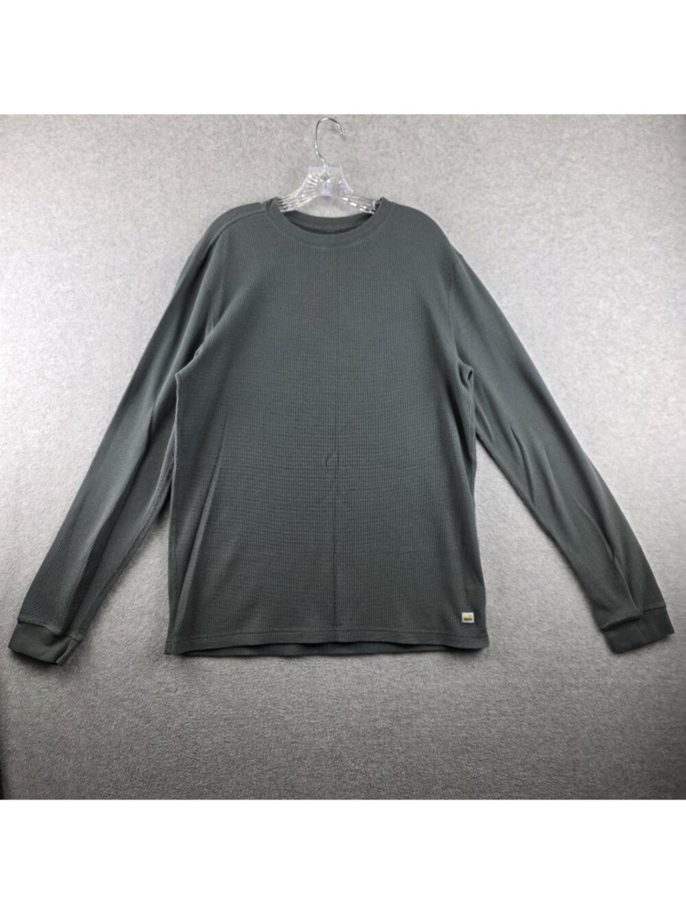 Vuori Waffle Crew Shirt Mens L Gray Thermal Knit Long Sleeve Crew Neck